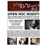 Da Vinci's Open Mic Flyer